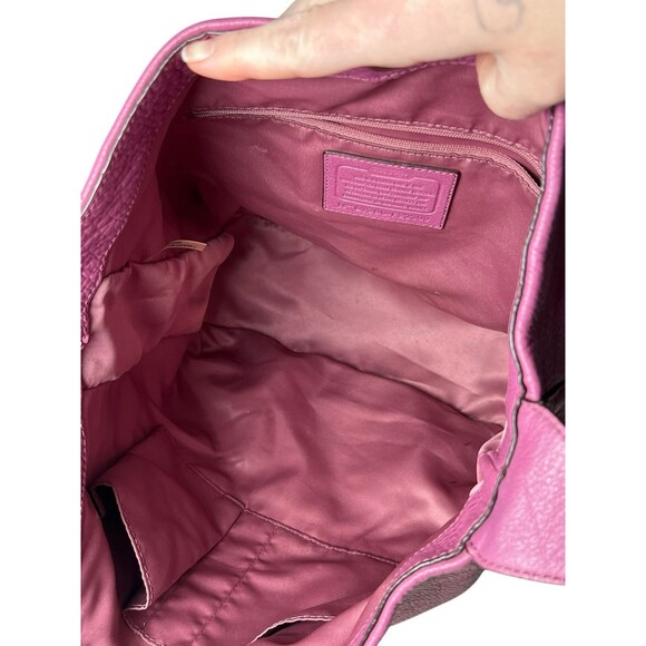 COACH F23309  AVERY Pebbled LEATHER HOBO ROSE Purple Shoulder Y2K 00s - Picture 13 of 16
